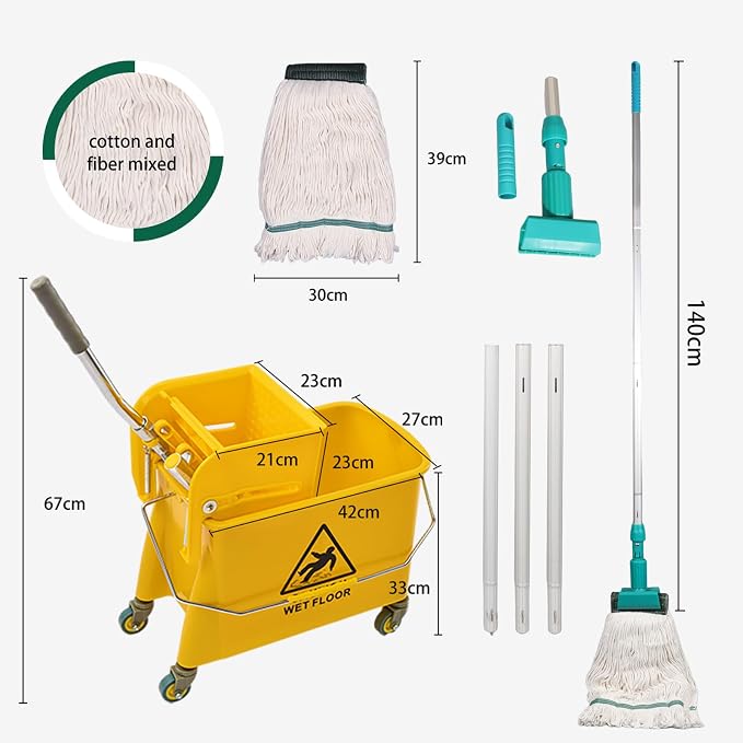 22 Quart Wheeled Mop Bucket - Image 4