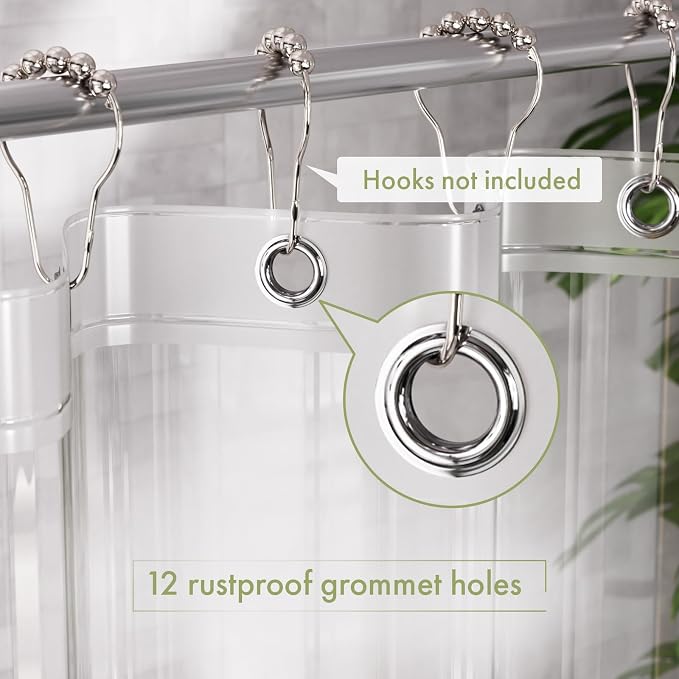 AmazerBath Camper Shower Curtain Liner, 72x65 Clear Shower Curtain Liner - Image 3
