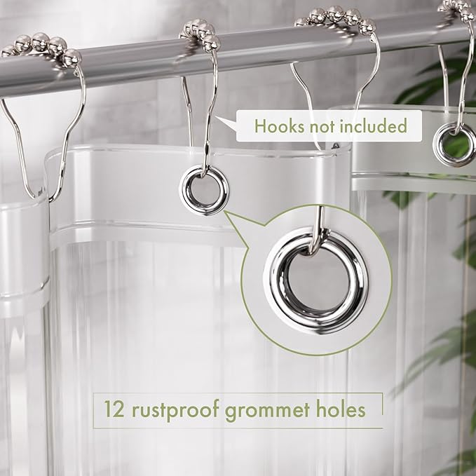 AmazerBath Extra Long Shower Curtain Liner, 72x96 Inches Plastic Shower Curtain - Image 3