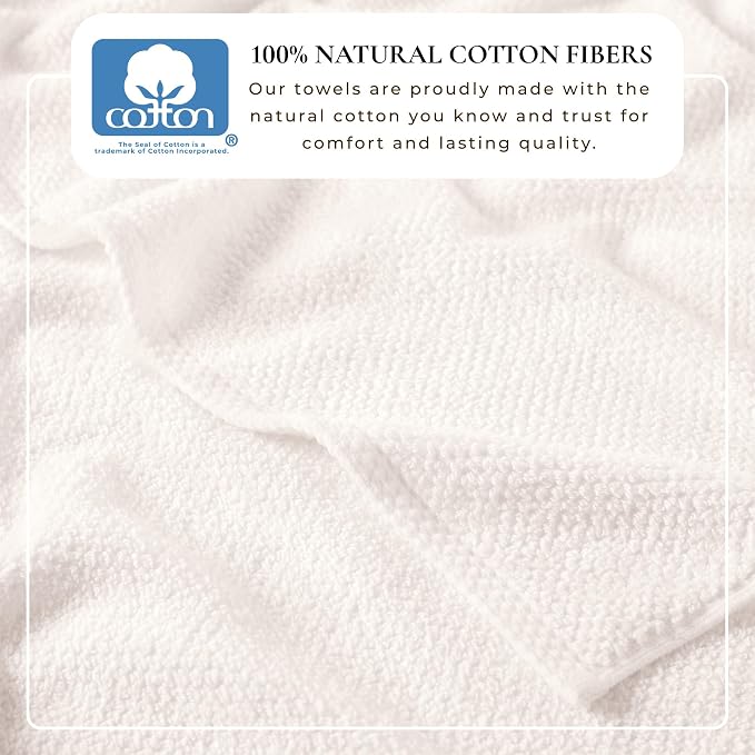 Great Bay Home 100% Cotton Oversized 2 Pack 68x35 Extra Large Towel Set - Image 3