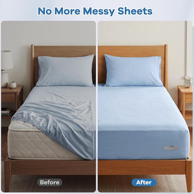 Bed Sheet Holders for Corners, New Upgrade Fitted Sheet Holder Keep Sheets Firm - Image 2