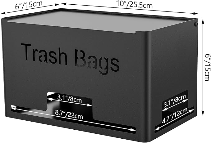 STWWO Large Trash Bag Holder Dispenser | Metal Garbage Bag Dispenser Roll Holder - Image 2