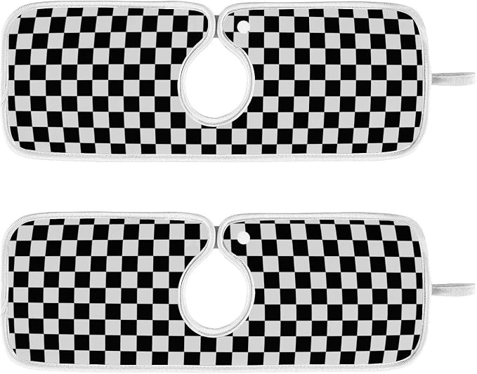 Checkered Black and White Sink Mat - Image 2