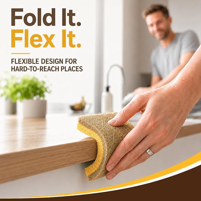 Natural Kitchen Sponges for Dish, Non-scratch cleaning, Rich lasting foam - Image 7