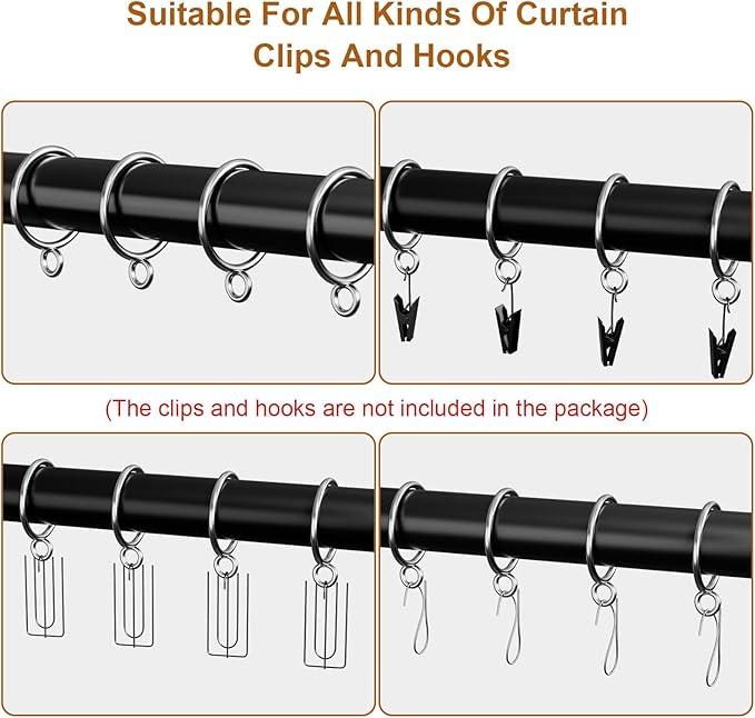 100 Pack Silver Metal Curtain Rings - Image 3