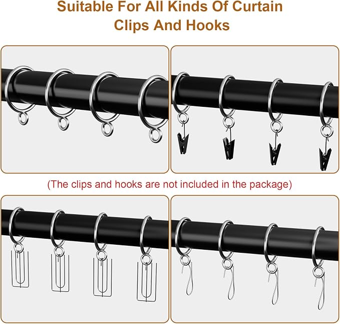 50 Packs Silver Metal Curtain Rings - Image 3