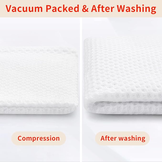 Homaxy 100% Cotton Waffle Weave Kitchen Dish Cloths 8-Pack, Ultra Soft - Image 7