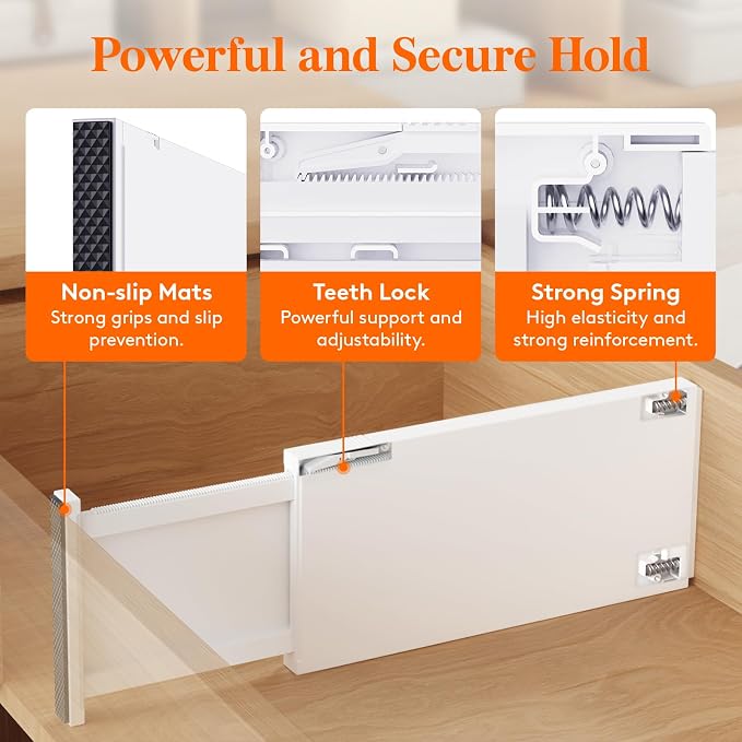 Lifewit 6" Tall Upgrade Drawer Dividers, Adjustable Deep Drawer Organizer | - Image 4