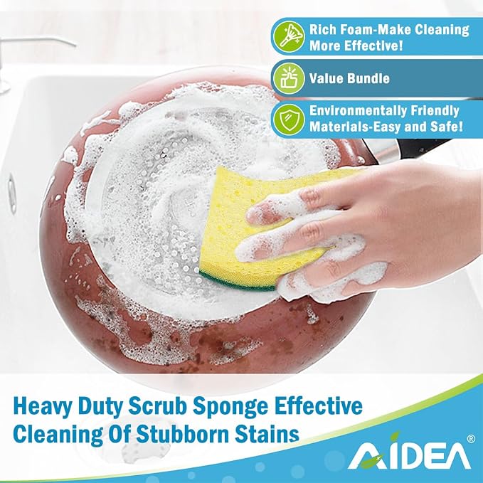 AIDEA Sponges Kitchen-24Count, Heavy-Duty Scrub Sponges, Sponges - Image 5