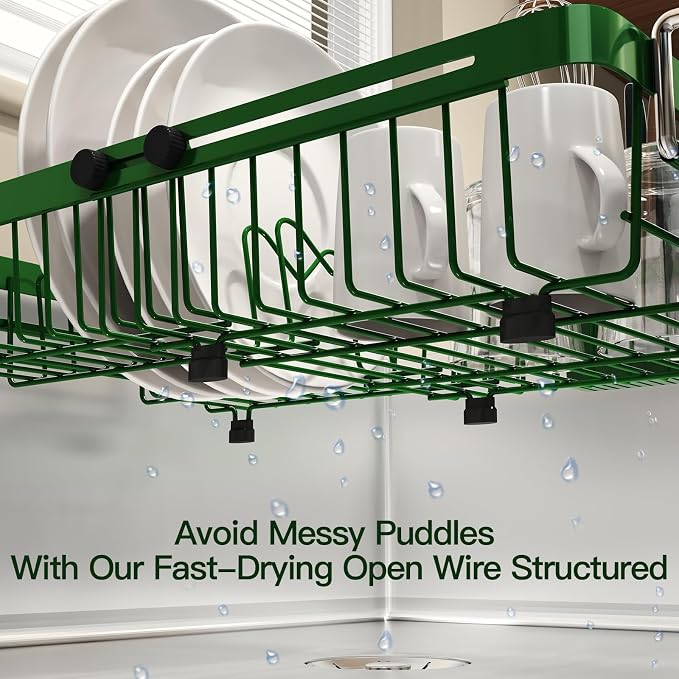Green Dish Drying Rack Over The Sink - Image 4