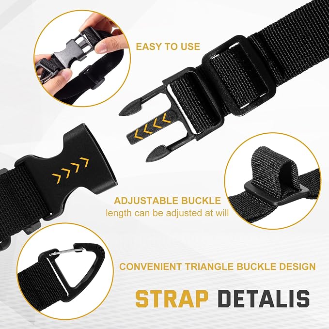 12 Pack Adjustable Extension Cord Holder Straps, Heavy Duty Triangle Clips - Image 3