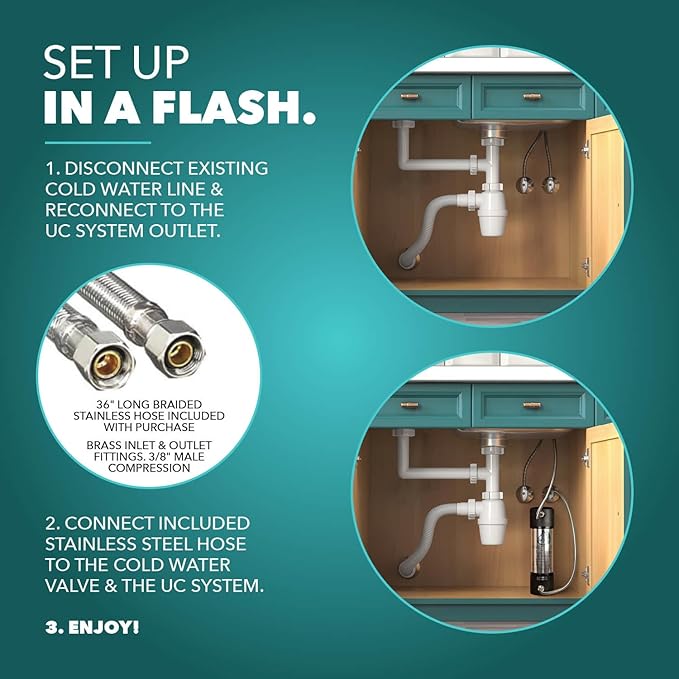CuZn UC-200 Under Sink Water Filter, NSF/ANSI 42 & 372, 5-Year Filter Life | - Image 7