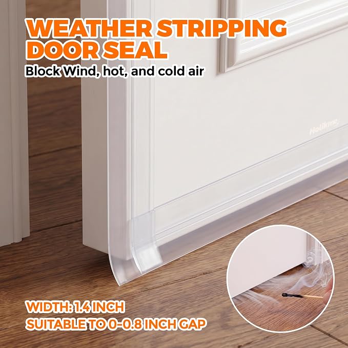 Holikme Weather Stripping Door Seal, Shower Door Bottom Seal, 1.4" W-50Feet | - Image 4