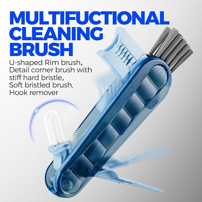 Holikme 6 Pack 4 in 1 Cup Lid Cleaning Brush 3 Straws Bottle Brush, Silicone - Image 7