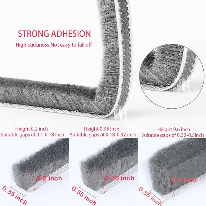 33 Ft Gray Self-Adhesive Soundproofing Weather Stripping - Image 2