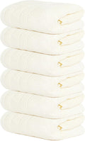 6 Piece Hand Towels Set 16 x 28 Inches, Cream | 100% Cotton, Lighter Weight by TensTowels