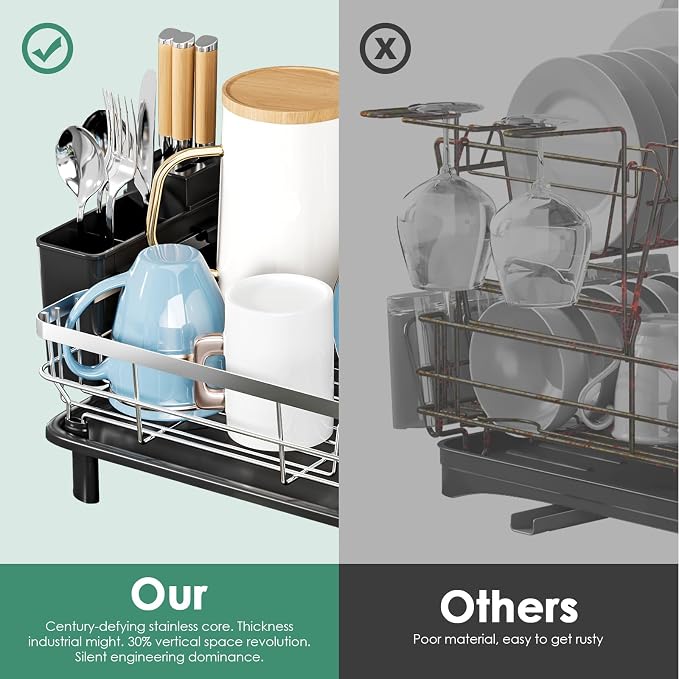 MOUKABAL Stainless Steel Dish Drying Rack - Image 4