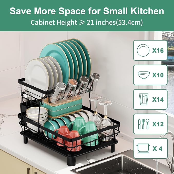 MOUKABAL 2 Tier Dish Drying Rack - Image 6