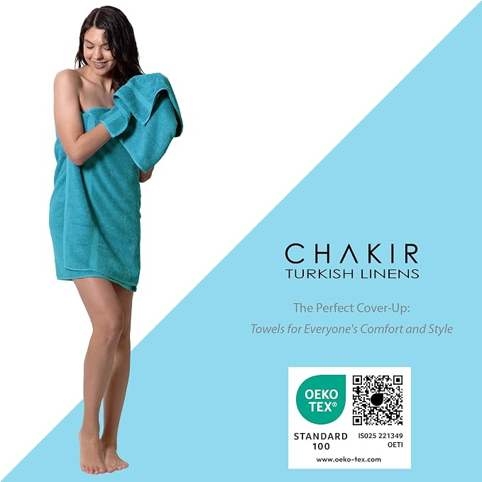Chakir Turkish Linens 100% Cotton Personalized 3-Piece Set, Aqua | Personalized - Image 5
