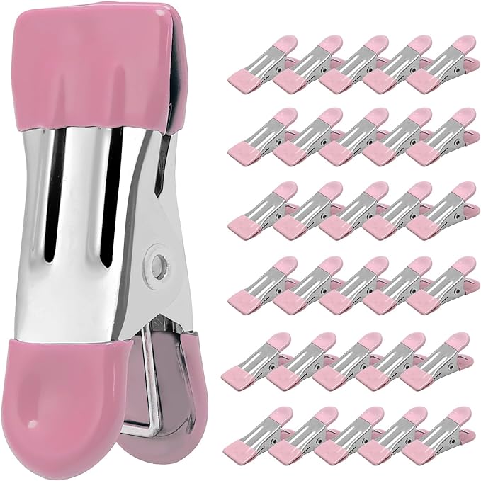 Clothes Pins Heavy Duty, 30 Pack, 2.17 Inch Metal Chip Clips, Bag Clips by CowdroBrand