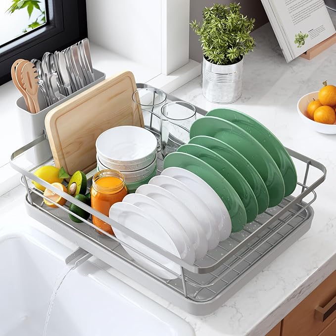 Kitsure Dish Drying Rack for Kitchen Counter, Cutlery Holder, Home and by Kitsure