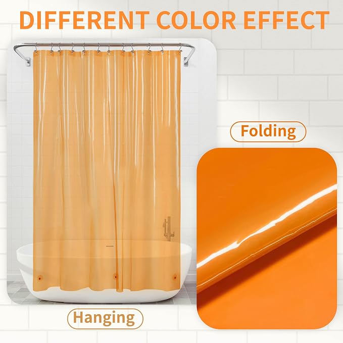 Barossa Design Clear Orange Shower Curtain Liner Standard Size - Image 2