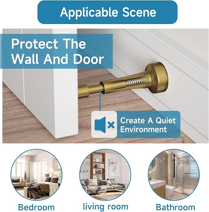 2PCS Spring Door Stoppers for Wall - Image 4