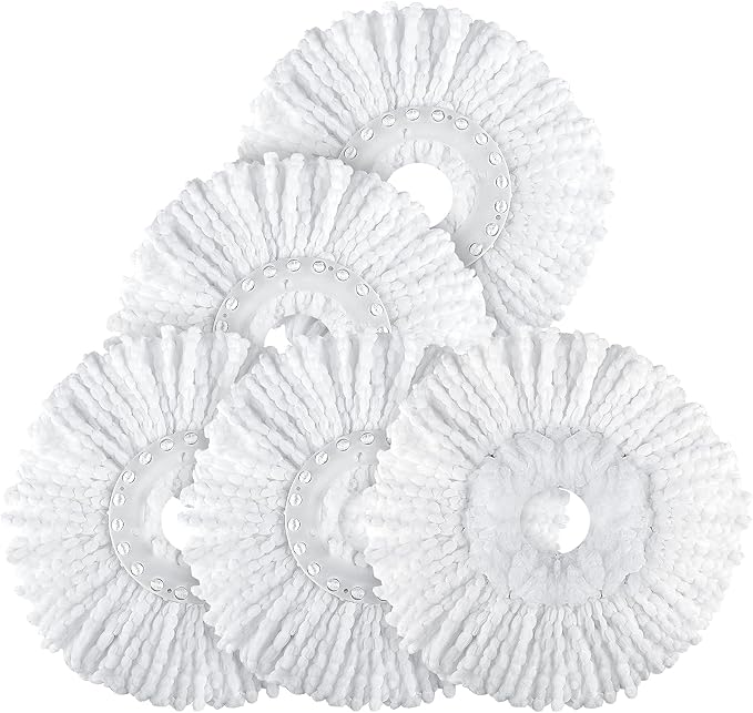 Spin Mop Replacement Heads for Hurricane 360 Round Mop Head, 5 PK by MXZONE