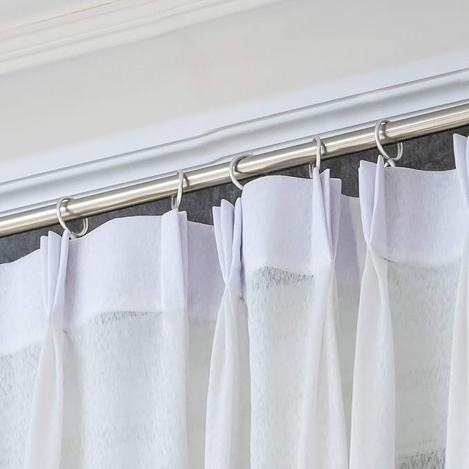 Hotop 60 Pcs 1.65 Inch Curtain Ring and 60 Pcs Pin Hook, Matt Silver | Metal - Image 7