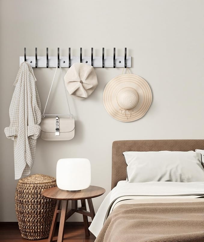 Optish 1 Pack Wooden Coat Rack Wall Mount, 16.1" Rustic Coat Hanger Hooks - Image 8