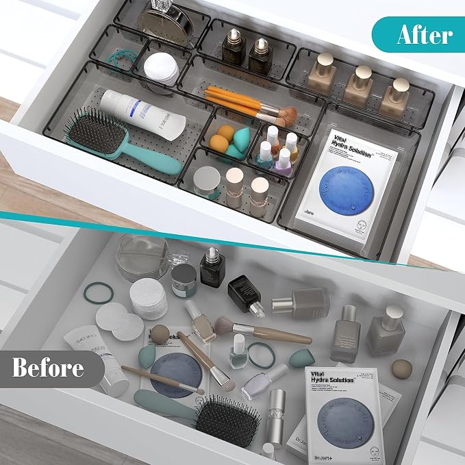 33 PCS Plastic Drawer Organizers Set, 4 Size Desk Drawer Organizer Trays | 4 - Image 4