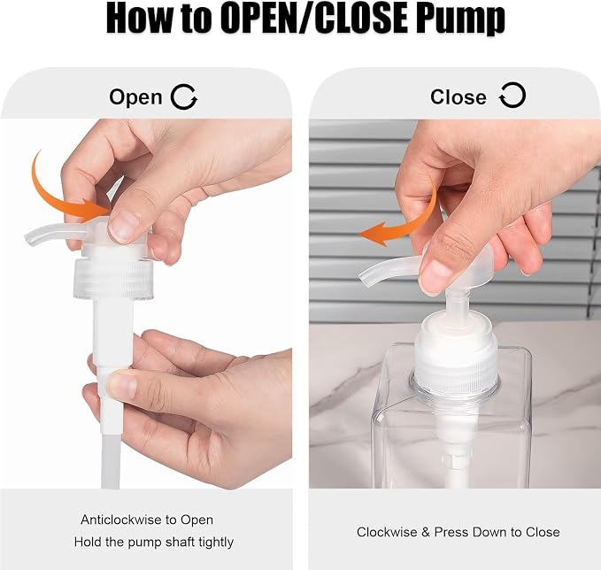Plastic Pump Bottle Refillable Lotion Soap Dispenser 8.5oz Clear 2 Pack | Sturdy - Image 5