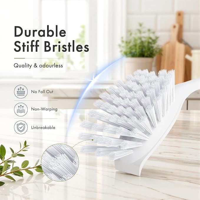 Dish Brush with Handle, 2 Pack Kitchen Scrub Brushes - Image 3