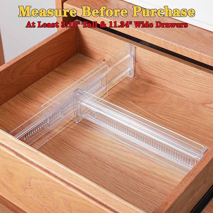 Drawer Dividers for Clothes, 3.15" High 11.34"-19.69" | Adjustable Expandable - Image 7