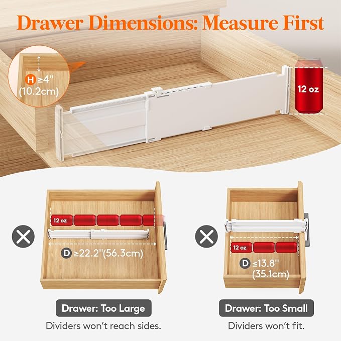 Lifewit 9 Pack 4" High Drawer Dividers, Adjustable Drawer Organizer Clothes | - Image 6
