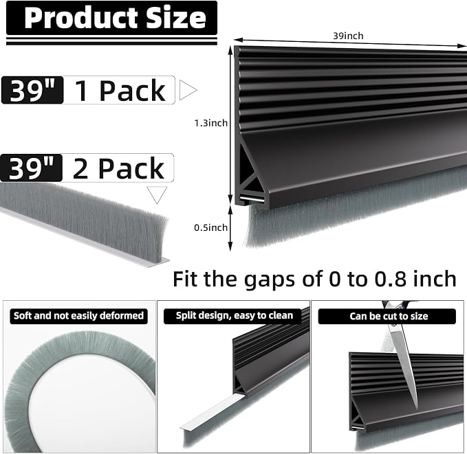Esufeir 39”X2 Under Door Draft Stopper - Image 5