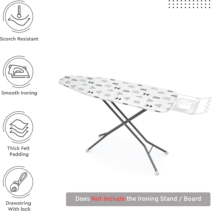 Encasa XO Ironing Board Cover and Pad, Thick Felt 49"x18" - Image 3