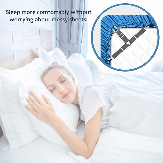 Bed Sheet Straps, Fitted Sheet Clips, Adjustable Sheet Fasteners, Say Goodbye - Image 4