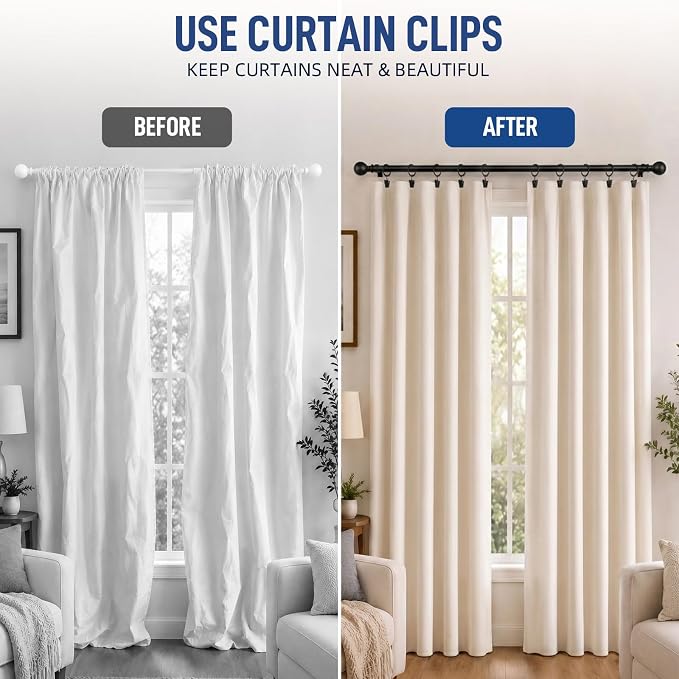 Lansian 20 Pack Curtain Rings - Image 2