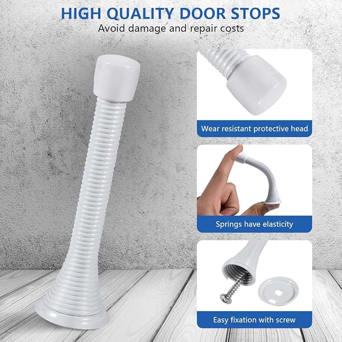 KISEER 24 Pack Spring Door Stops 3 1/4 Inch Flexible Heavy Duty Spring Door - Image 3