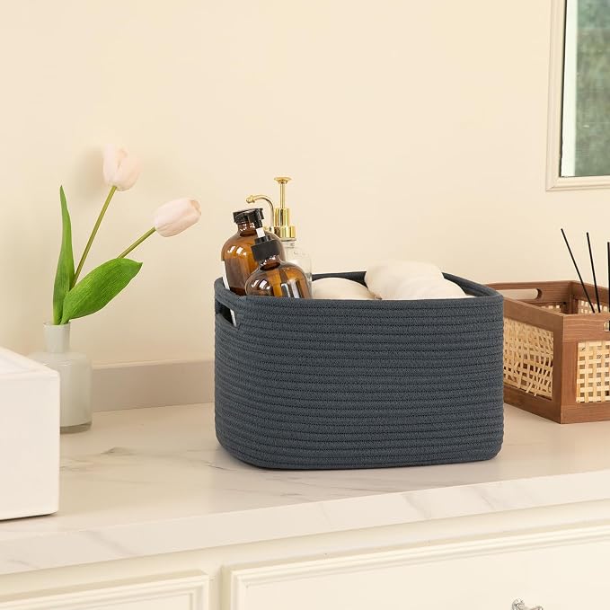 OIAHOMY 4 Pack Storage Baskets for Organizing 15L Cube Storage Bins Blue - Image 5