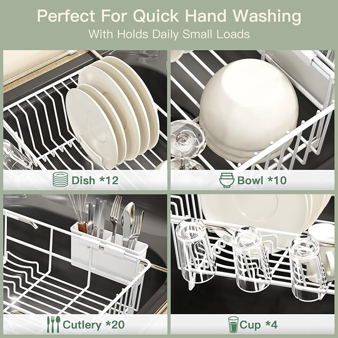 White Dish Drying Rack Over Sink - Image 7