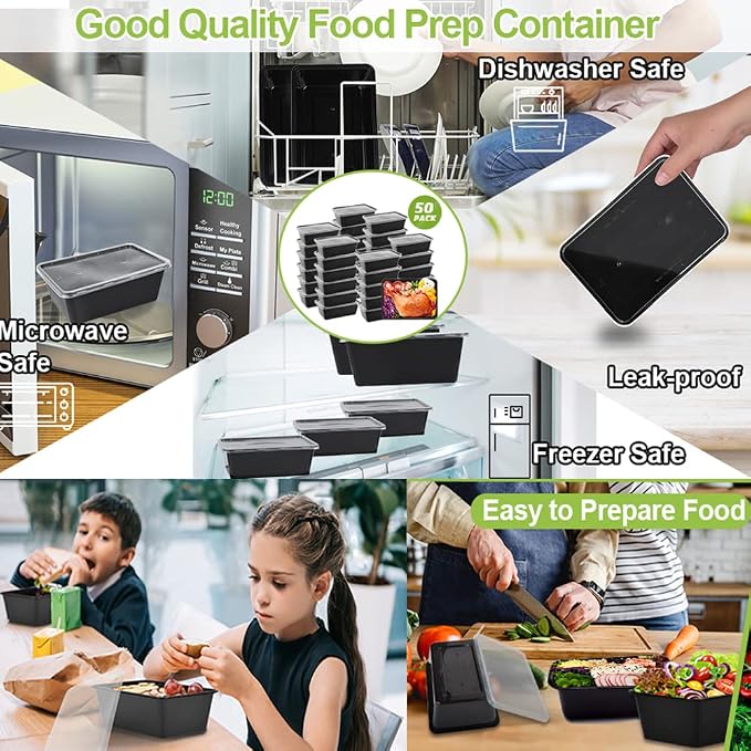 50-Pack Meal Prep Containers, Food Storage - Image 5