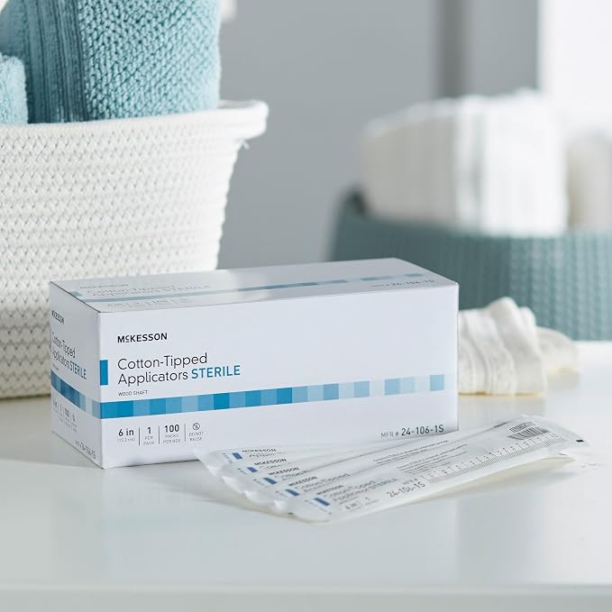 McKesson Cotton Tipped Applicator, Long Sterile Medical Swabs, 6 in, 100 ct | - Image 5