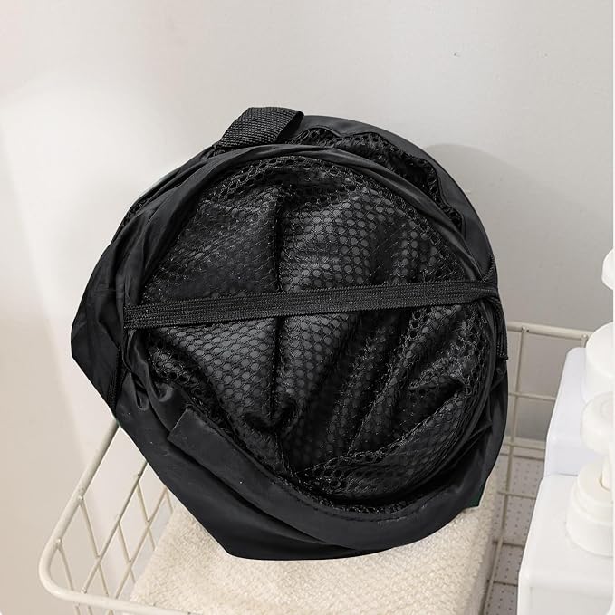 2Pack Black and Pink Laundry Baskets Fodable Mesh Hamper - Image 9