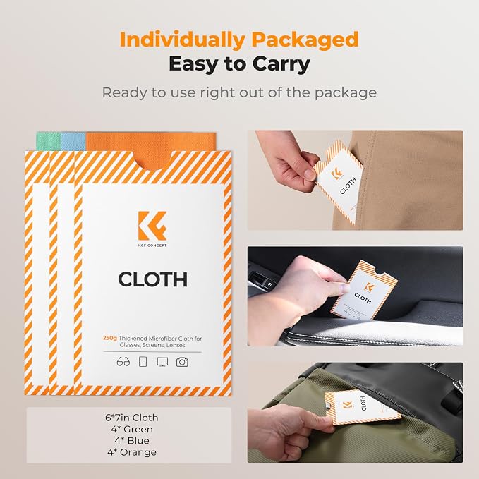 K&F CONCEPT Microfiber Lens Cleaning Cloth X6, Glasses Cleaning, High Density | - Image 7
