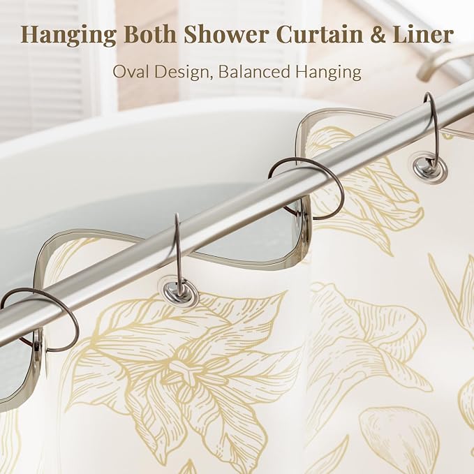 Bathway Shower Curtain Rings, Bronze Shower Curtain Hooks 12 Pcs Anti-Drop - Image 4