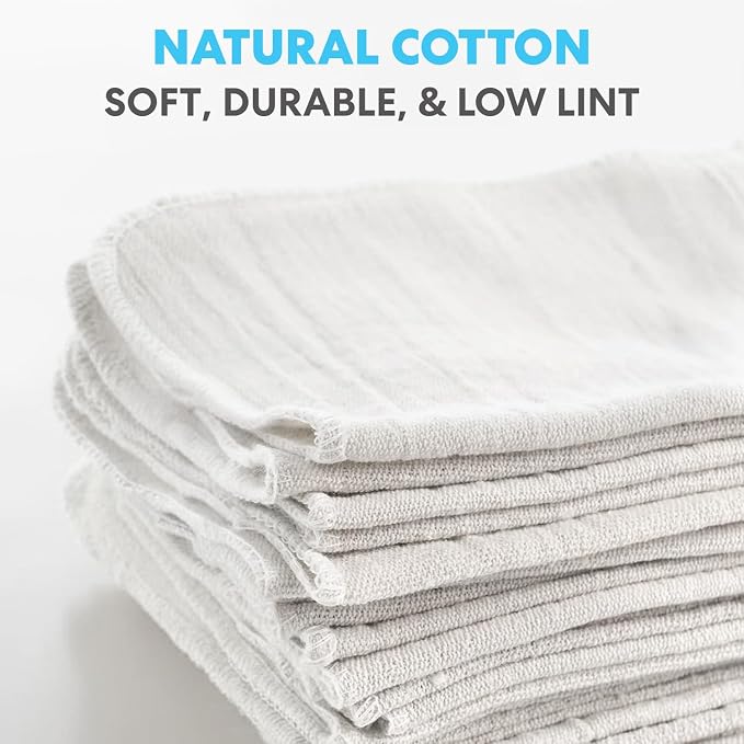 Simpli-Magic Cotton Shop Towels 14"x12" – Reusable Cleaning Shop Rags - Image 2