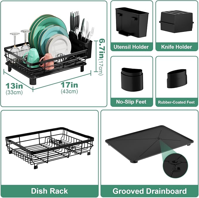 MOUKABAL Dish Drying Rack with Drainboard - Image 2
