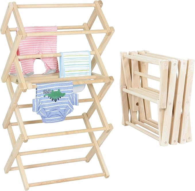 Clothes Drying Rack: Solid Maple Hard Wood Laundry Rack by PennsylvaniaWoodworks